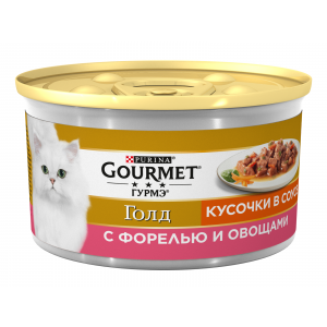 Консервы для кошек "Gourmet Gold" с форелью и овощами