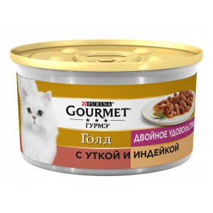 Консервы для кошек "Gourmet Gold" с уткой и индейкой