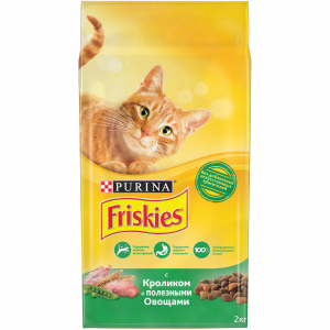 Корм сухой для кошек "Friskies" с кроликом и полезными овощами