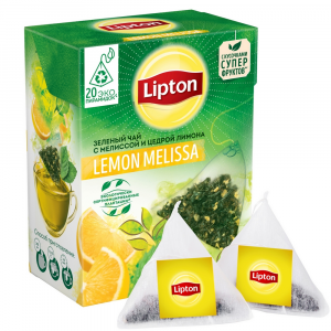 Чай зеленый Lipton lemon melissa в пакетиках