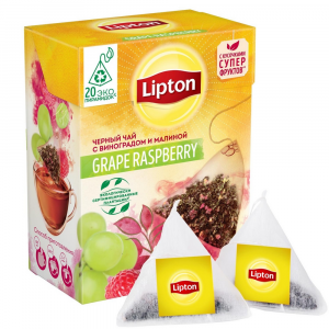 Чай черный Lipton grape raspberry в пакетиках