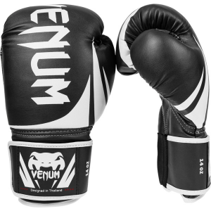 Боксерские перчатки Venum Challenger 2.0 черные/белые, 16 унций