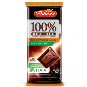 Шоколад Победа вкуса Чаржед горький без добавления сахара, 72% какао