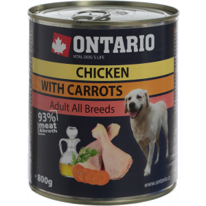 Консервы для собак Ontario, курица, морковь, 800г