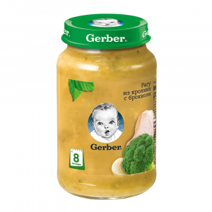 Пюре Nestle Gerber Рагу из кролика с брокколи (с 8 месяцев)