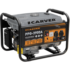 Бензиновый генератор CARVER PPG- 3900А, 220/12 В, 3.2кВт [01.020.00012]