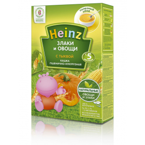 Каша Heinz Безмолочная пшенично-кукурузная с тыквой (с 5 месяцев)