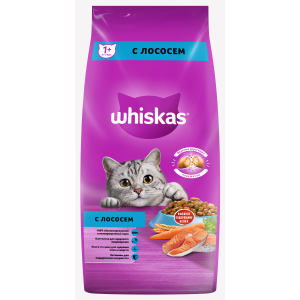 Сухой корм Whiskas с лососем и подушечками с паштетом для кошек