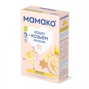 Каша МАМАКО ' Молочная пшеничная на козьем молоке с грушей и бананом (с 6 месяцев)