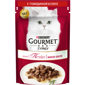 Влажный корм для кошек Gourmet Mon Petit, говядина, 50г