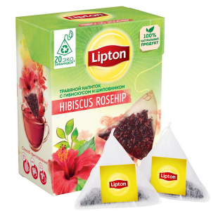 Чай травяной Lipton Hibiscus Rosehip с гибискусом и шиповником в пакетиках