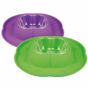 Одинарная миска для кошек и собак TRIXIE, пластик, зеленый, фиолетовый, 0.4 л