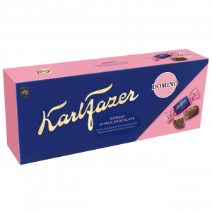 Шоколадные конфеты KARL FAZER DOMINO из молочного шоколада с печеньем и вкусом ванили 270г