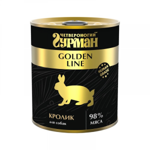 Консервы для собак Четвероногий Гурман Golden line кролик натуральный в желе 12 шт по 340г