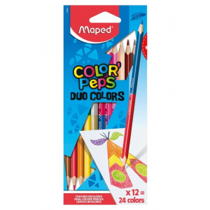 Цветные карандаши двусторонние MAPED Color Peps Duo, 24 цвета (12шт)