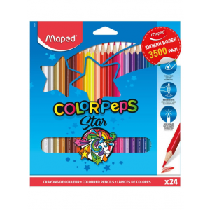 Цветные карандаши ударопрочные MAPED Color Peps Star, 24 цвета