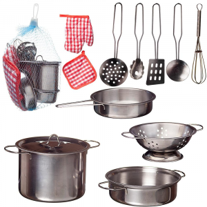 Посуда металлическая для кухни "Помогаю Маме" , набор игрушек Abtoys PT-00482