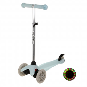 Самокат Moby Kids Basic 2.0, колеса 120 мм PU, свет, регулируется рулевая стойка, голубой