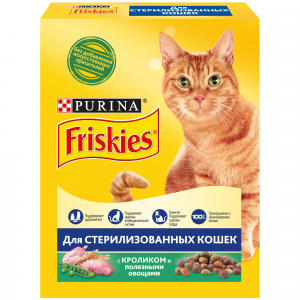 Сухой корм для стерилизованных кошек "Friskies Sterilised" с кроликом и овощами