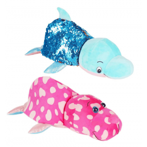 Мягкая игрушка Вывернушки 1Toy Блеск Дельфин-Морж 30 см