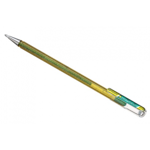 Ручка гелевая Pentel Hybrid Dual Metallic PK110-DDGX, желто-зеленая, 1 мм, 1 шт
