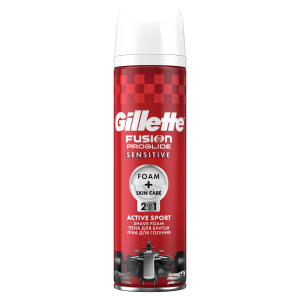 Пена для бритья Gillette Fusion proglide sensitive Active sport 2в1 250 мл
