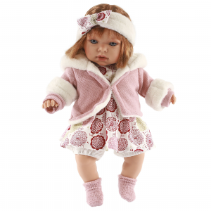 Кукла Antonio Juan Валентина в розовом, говорящая (мама, папа, смех), 37 см