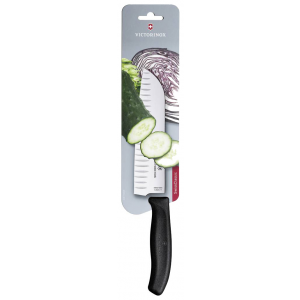 Нож сантоку Victorinox "SwissClassic", цвет: черный, длина лезвия 17 см 6.8523.17B