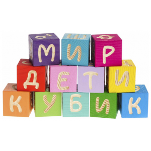 Деревянные кубики "Веселая азбука", 12 шт Томик 1111-4