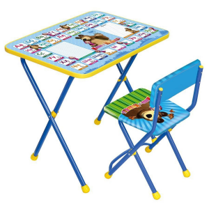 Детский набор мебели Ника Маша и медведь азбука 2 синий