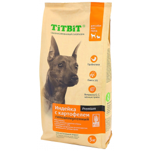 Корм сухой "Titbit" для собак гипоаллергенный индейка с картофелем
