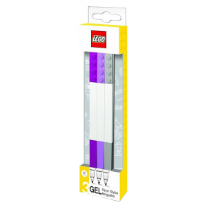 Набор ручек гелевых LEGO 51861, фиолетовые, лиловые, серые, 0,7 мм, 3 шт