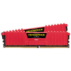 Модуль памяти Corsair Vengeance LPX Red DDR4 DIMM 2666MHz PC4-21300 CL16 8Gb KIT 2x4Gb CMK8GX4M2A2666C16R