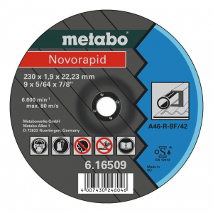 Круг отрезной по металлу novorapid (230x1.9x22.2 мм) metabo 616509000