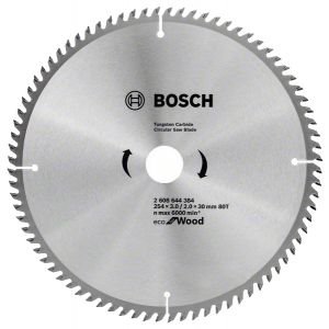 Диск пильный Bosch ECO по дереву, 80Т, 254 x 30 мм. 2608644384