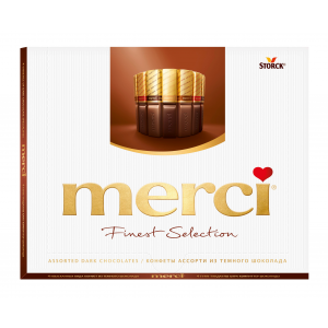 Набор конфет из темного шоколада Merci с начинкой и без начинки 250 г