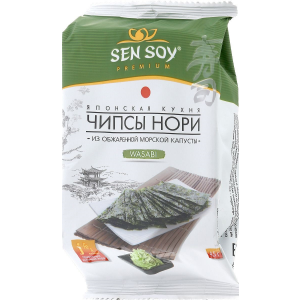 Чипсы нори wasabi Sen Soy из морской капусты 4.5 г