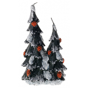 Свеча новогодняя Snowmen Е40424 Две елки с коричневыми шишками 16 см