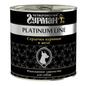 Консервы Четвероногий гурман "Platinum Line" для собак с сердечками куриными