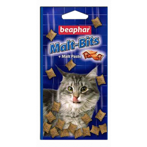 Лакомство для кошек Beaphar Malt Bits подушечки с мальт-пастой, курица, 75 шт, 35 г