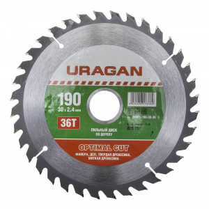 Пильный диск по дереву Uragan 36801-190-30-36