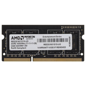 Оперативная память AMD 2GB Radeon DDR3 1600 SO DIMM Black R532G1601S1S-UO