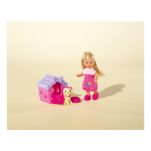 Кукла Simba Еви с собачкой в домике, 12 см
