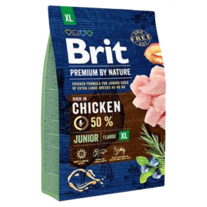 Сухой корм для щенков Brit Premium By Nature Junior XL, гигантских пород, курица, 3кг