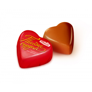 Победа Вкуса Конфеты шоколадные в форме сердечка с ореховым кремом