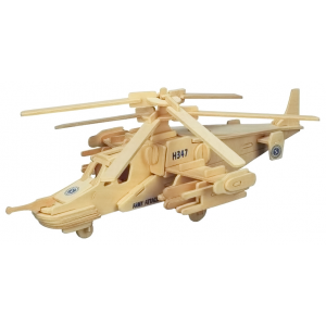 Деревянная сборная модель вертолета "Черная акула Ка-50" Wooden Toys P099