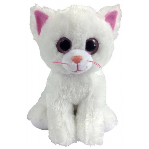 Мягкая игрушка "Котенок", белый, ABtoys 15 см