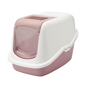 Туалет для кошек Savic Nestor, прямоугольный, белый, розовый, 56х40х40 см