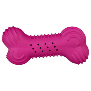 Жевательная игрушка для собак TRIXIE Кость шуршащая из каучка, фиолетовый, 11 см