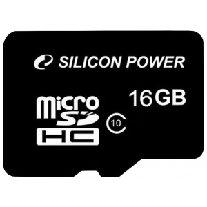 Карта памяти Silicon-Power Silicon Power micro SDHC Card 16GB Class 10 SP016GBSTH010V10-SP